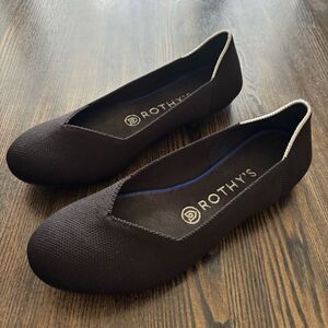 Rothy’s The Flat Round Toe Black Flats Women’s Sz 7.5